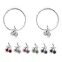 Biżuteria e-shop Srebrne kolczyki 925 - cienkie kółka z czereśniami z kryształków swarovskiego - kolor: fioletowy Sklep