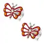 Srebrne kolczyki 925, czerwony motylek z wyciętymi skrzydłami, patyna, PC17.19 Sklep