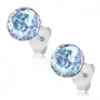 Srebrne kolczyki 925, okrągły jasnoniebieski Swarovski kryształ, wkręty, kolor niebieski Sklep