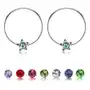 Biżuteria e-shop Srebrne okrągłe kolczyki 925, gwiazdeczka z kolorowym kryształkiem swarovski - kolor: fioletowy Sklep