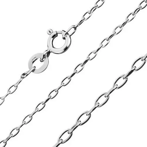 Srebrny 925 łańcuszek, pionowo połączone gładkie owalne ogniwa, 1 mm Biżuteria e-shop