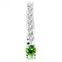 Srebrny 925 wisiorek, błyszczący przejrzysty paseczek, okrągła cyrkonia zielonego koloru Biżuteria e-shop Sklep