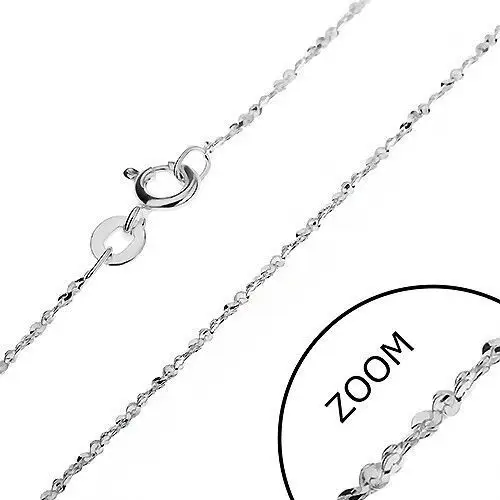 Biżuteria e-shop Srebrny łańcuszek 925 - faliste ogniwa w spirali, 1,2 mm