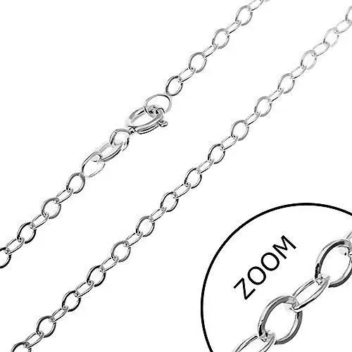 Srebrny łańcuszek 925 - gładkie owalne oczka, 2,5 mm, AB20.02