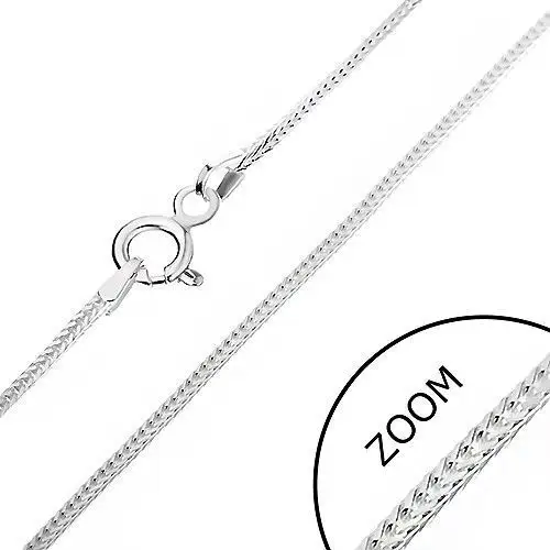 Srebrny łańcuszek 925 - kłos, przekrój kwadratowy, 1 mm Biżuteria e-shop