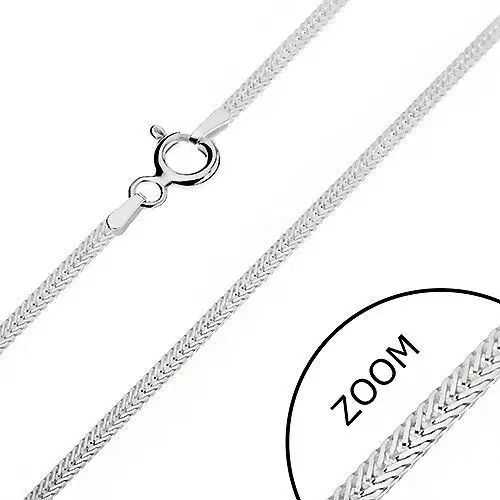 Biżuteria e-shop Srebrny łańcuszek 925 - płaskie ukośnie ułożone oczka, 1,6 mm