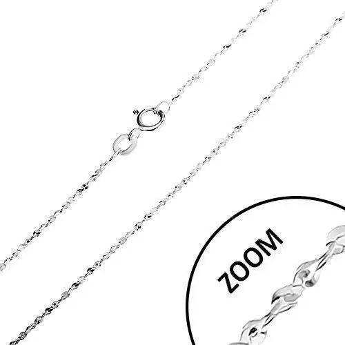 Biżuteria e-shop Srebrny łańcuszek 925, spirala z ogniw w kształcie litery s, szerokość 1,2 mm, długość 500 mm