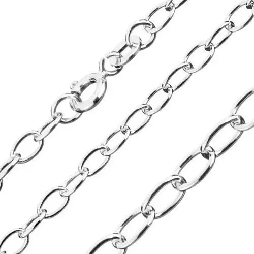 Srebrny łańcuszek 925 - standardowe owalne ogniwa, szerokość 1,2 mm, długość 500 mm, kolor szary