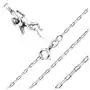 Srebrny naszyjnik 925 - wisiorek aniołek, łańcuszek z gładkich owalnych ogniw Biżuteria e-shop Sklep