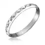 Srebrny pierścionek 925 - lśniąca powierzchnia, nacięcia w kształcie x - rozmiar: 54 Biżuteria e-shop Sklep