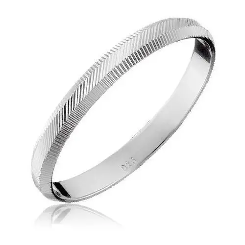 Biżuteria e-shop Srebrny pierścionek 925 - pionowe i ukośne nacięcia, 2 mm - rozmiar: 50