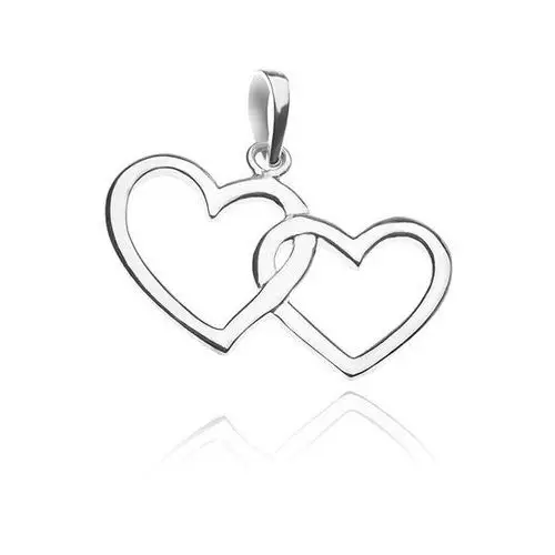 Srebrny wisiorek 925 - kontur dwóch przeplecionych serc Biżuteria e-shop