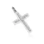 Biżuteria e-shop Srebrny wisiorek 925 - krzyżyk wyłożony cyrkoniami, białe tło Sklep