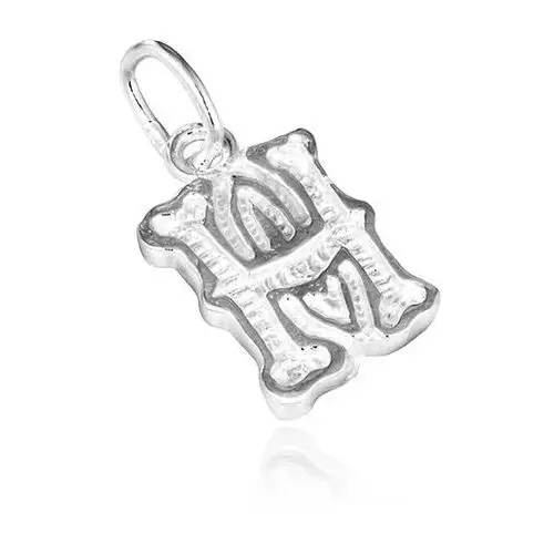 Srebrny wisiorek 925 - litera h z dekoracją Biżuteria e-shop