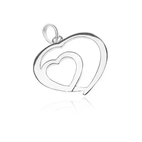 Biżuteria e-shop Srebrny wisiorek 925 - lśniące serce w sercu