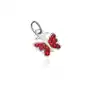 Srebrny wisiorek 925 - motylek z czerwonymi cyrkoniami Biżuteria e-shop Sklep