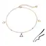 Stalowa bransoletka na kostkę - kontury trójkątów, okrągłe cyrkonie Biżuteria e-shop Sklep