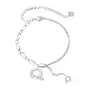 Biżuteria e-shop Stalowa bransoletka srebrnego koloru - błyszczące słonie z wycięciem, różne rodzaje ogniw Sklep