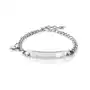 Stalowa bransoletka srebrnego koloru - okrągła płytka z wycięciem w serce, wypukłe serce Biżuteria e-shop Sklep