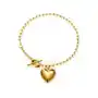 Stalowa bransoletka - zawieszka w kształcie serca z nacięciami, łańcuszek wojskowy, złoty kolor, kolor żółty Sklep