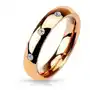 Biżuteria e-shop Stalowa obrączka różowo-złotego koloru - trzy okrągłe przezroczyste cyrkonie, 4 mm - rozmiar: 54 Sklep