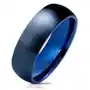 Biżuteria e-shop Stalowa obrączka w ciemnoniebieskim odcieniu, matowa i wypukła powierzchnia, 6 mm - rozmiar: 62 Sklep