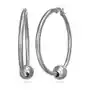 Stalowe kolczyki - gładkie lśniące kręgi z kuleczką srebrnego koloru, 34 mm Biżuteria e-shop Sklep