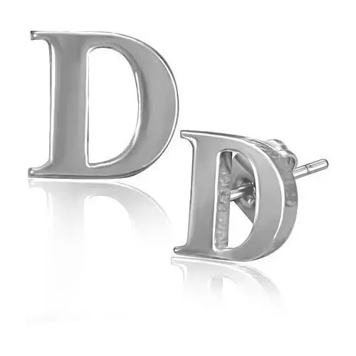 Biżuteria e-shop Stalowe kolczyki - litera d, wkręty