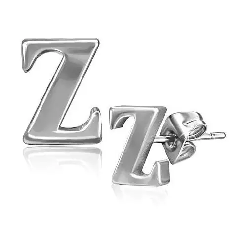 Stalowe kolczyki - litera Z, wkręty, AA12.08