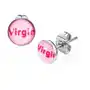 Biżuteria e-shop Stalowe kolczyki - różowe z napisem virgin Sklep