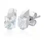 Stalowe kolczyki srebrnego koloru - bezbarwna cyrkonia w prostokącie Biżuteria e-shop Sklep
