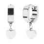 Stalowe kolczyki srebrnego koloru, lśniące symetryczne serduszko Biżuteria e-shop Sklep