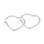 Stalowe kolczyki srebrnego koloru - okrągły zarys serca, angielski zamek Biżuteria e-shop Sklep