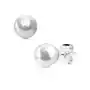Stalowe kolczyki srebrnego koloru z syntetyczną białą perłą - średnica: 6 mm Biżuteria e-shop Sklep