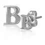 Stalowe kolczyki wkręty - błyszczące w kształcie litery b Biżuteria e-shop Sklep