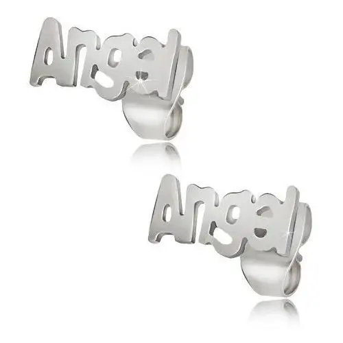 Stalowe kolczyki wkręty w srebrnym kolorze, angel Biżuteria e-shop