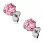 Biżuteria e-shop Stalowe kolczyki z błyszczącą różową cyrkonią, 7 mm Sklep