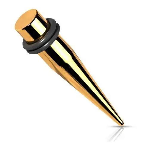 Biżuteria e-shop Stalowy 316l expander do ucha - kolor złoty, dwie gumki, obróbka pvd - szerokość: 4 mm