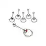 Biżuteria e-shop Stalowy 316l piercing do języka - lśniąca sztanga z kółeczkiem, wykończona cyrkonią w oprawie - kolor cyrkoni: fioletowy - a Sklep