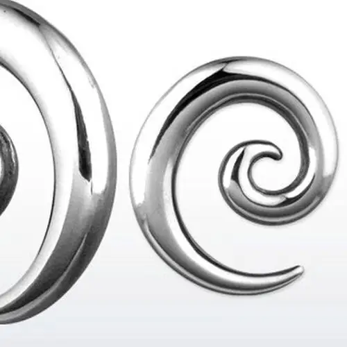 Stalowy expander ślimacza spirala, różne rozmiary - grubość kolczyka: 2,5 mm Biżuteria e-shop