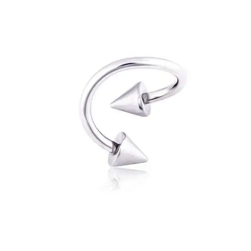 Stalowy kolczyk do brwi twist z grotami - Wymiary: 1,2 mm x 10 mm x 4x4 mm, AC8.13