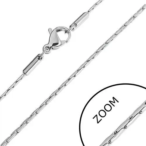 Stalowy łańcuszek - ogniwa w kształcie tulejek - długość: 508 mm Biżuteria e-shop