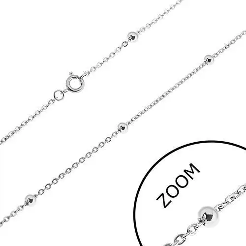 Stalowy łańcuszek - owalne ogniwa i kulki Biżuteria e-shop