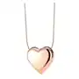 Stalowy naszyjnik miedzianego koloru - duże wypukłe serce, łańcuszek z wężowym wzorem Biżuteria e-shop Sklep