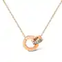 Stalowy naszyjnik w kolorze miedzianym - otwarty krąg z cyframi rzymskimi, cyrkoniowe kółko Biżuteria e-shop Sklep