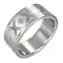Stalowy obrączka srebrnego koloru ze wzorem x, 8 mm - rozmiar: 57 Biżuteria e-shop Sklep