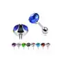 Biżuteria e-shop Stalowy piercing do języka - oszlifowana cyrkonia - kolor cyrkoni: tanzanit - tz Sklep