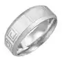 Stalowy pierścień o sciętych brzegach z kluczem greckim - rozmiar: 57 Biżuteria e-shop Sklep