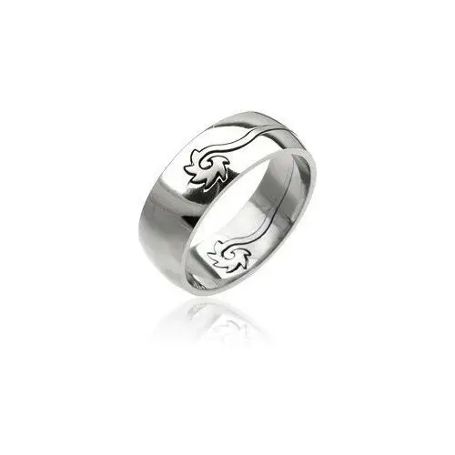 Biżuteria e-shop Stalowy pierścień - skręcony dysk - rozmiar: 62