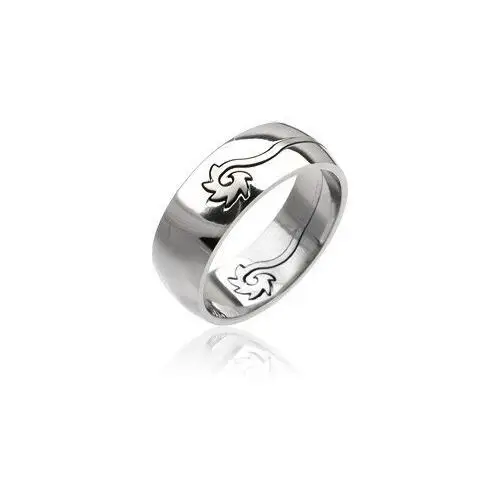 Biżuteria e-shop Stalowy pierścień - skręcony dysk - rozmiar: 69